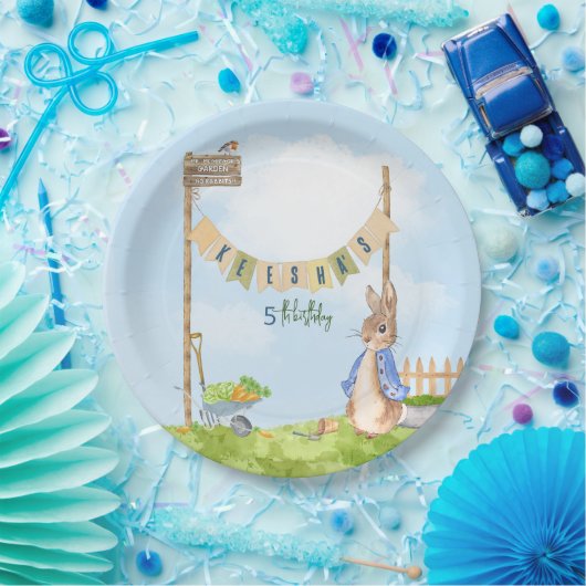 Peter the Rabbit Birthday Garden Party Pappteller (Party)