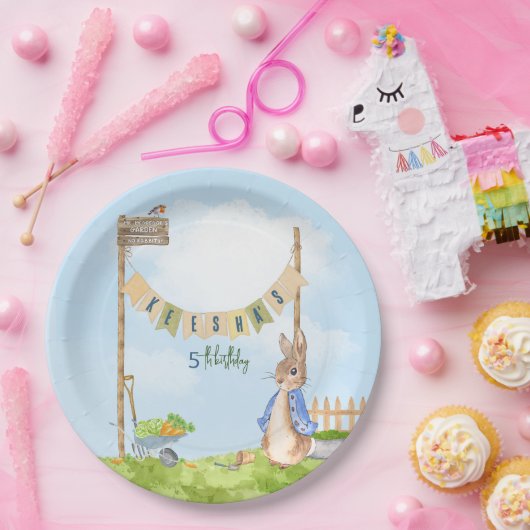 Peter the Rabbit Birthday Garden Party Pappteller (Party)