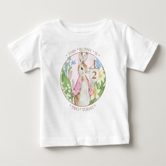 Peter the Rabbit Birthday Girl Baby T-shirt (Vorderseite)