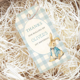 Peter The Rabbit Blue Gingham Birthday Vielen Dank Geschenkanhänger