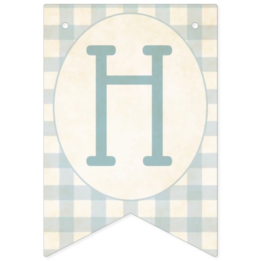 Peter The Rabbit Blue Gingham zum ersten Geburtsta Wimpelkette (Zweite Fahne)