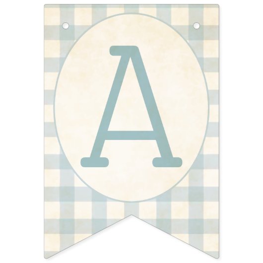 Peter The Rabbit Blue Gingham zum ersten Geburtsta Wimpelkette (Dritte Fahne)