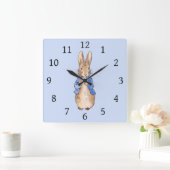 Peter the Rabbit Blue Quadratische Wanduhr (Zuhause)