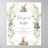 Peter the Rabbit Botanical Diaper Raffle Poster (Vorne)