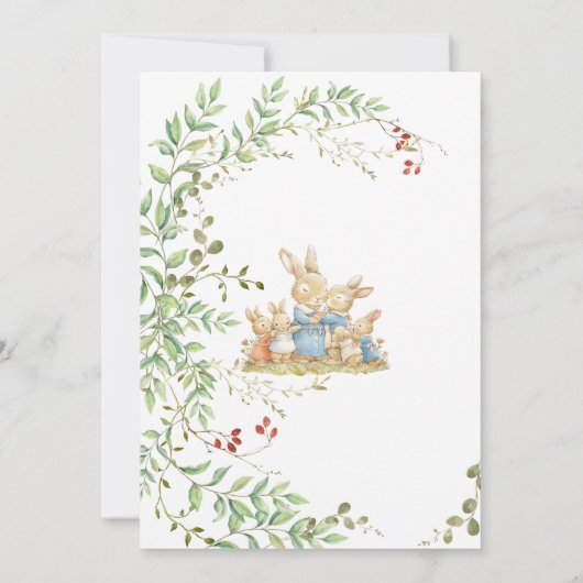Peter the Rabbit Botanical Gender Reveal Einladung (Rückseite)