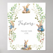 Peter the Rabbit Botanical Gender Reveal Favoriten Poster (Vorne)