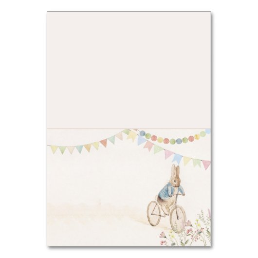 Peter the Rabbit Bunny Baby Shower Platzkarte Tischnummer (Vorderseite)