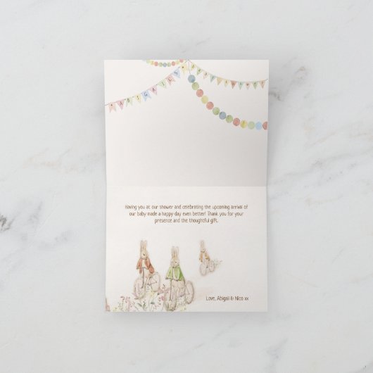 Peter the Rabbit Bunny Gender Neutral Dankeskarte (Innenseite)