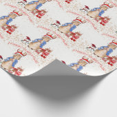 Peter the Rabbit Christmas Hat Reindeer Red White Geschenkpapier (Ecke)
