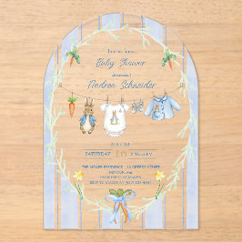 Peter the Rabbit Clothesline Baby Shower Acryleinladungen