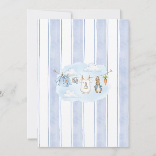 Peter the Rabbit Clothesline Baby Shower Einladung (Rückseite)