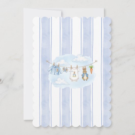 Peter the Rabbit Clothesline Baby Shower Einladung (Rückseite)