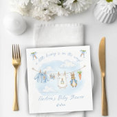Peter the Rabbit Clothesline Baby Shower Napkins Serviette