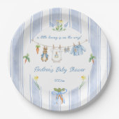 Peter the Rabbit Clothesline Baby Shower Pappteller (Vorderseite)