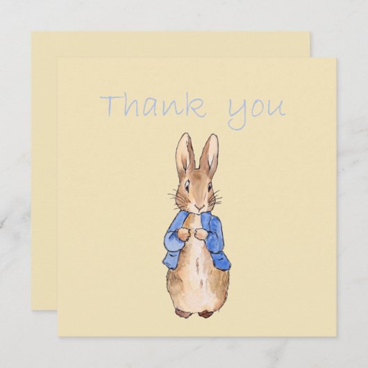 Peter the Rabbit "Danke" Text Dankeskarte (Vorne/Hinten)
