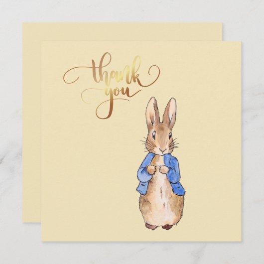 Peter the Rabbit "Danke" Text Dankeskarte (Vorne/Hinten)
