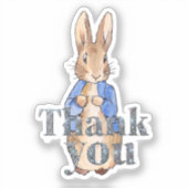 Peter the Rabbit Decorative Danke, Text Aufkleber (Vorderseite)