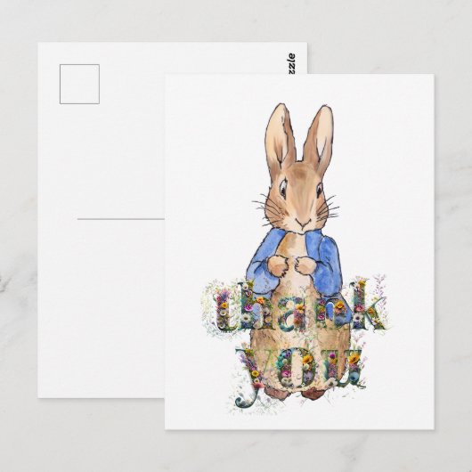 Peter the Rabbit Decorative Danke, Text Postkarte (Vorne/Hinten)