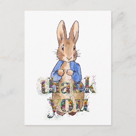 Peter the Rabbit Decorative Danke, Text Postkarte (Vorderseite)