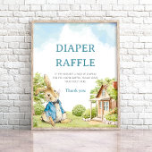 Peter The Rabbit Diaper Raffle Baby Showspiel Poster