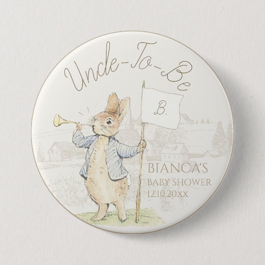 Peter the Rabbit Einige Bunny Baby Dusche Onkel zu Button (Vorderseite)