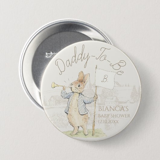 Peter the Rabbit Einige Bunny Baby Shower Daddy zu Button (Vorne & Hinten)