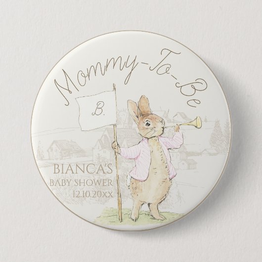 Peter the Rabbit Einige Bunny Baby Shower Mommy zu Button (Vorderseite)