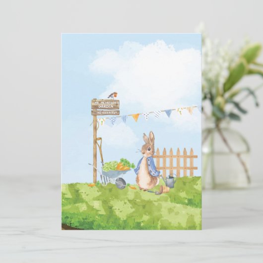 Peter the Rabbit Einladung (Stehend Vorderseite)