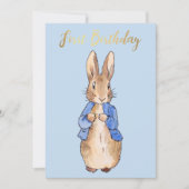 Peter the Rabbit Erster Geburtstag Einladung (Vorderseite)