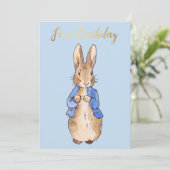 Peter the Rabbit Erster Geburtstag Einladung (Stehend Vorderseite)