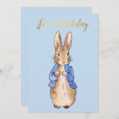 Peter the Rabbit Erster Geburtstag Einladung (Vorne/Hinten)