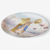 Peter the Rabbit Erster Geburtstag Wildblumen Pappteller (Schrägansicht)