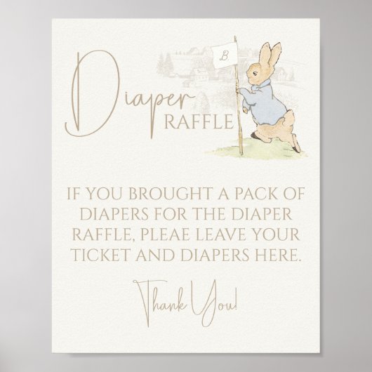 Peter the Rabbit etwas Bunny Baby Diaper Raffle Poster (Vorne)