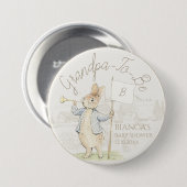 Peter the Rabbit etwas Bunny Baby Dusche Opa Button (Vorne & Hinten)