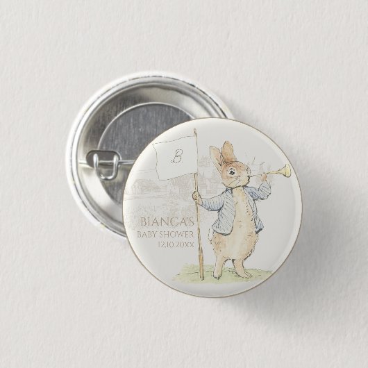 Peter the Rabbit etwas Sonnendusche Button (Vorne & Hinten)
