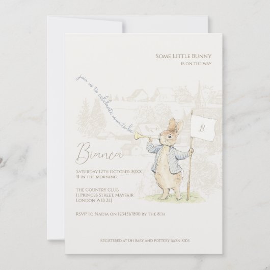 Peter the Rabbit etwas Sonnendusche Einladung (Vorderseite)