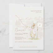 Peter the Rabbit etwas Sonnendusche pink Einladung (Vorderseite)