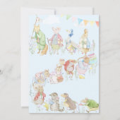 Peter the Rabbit First Blue Birthday Einladung (Rückseite)