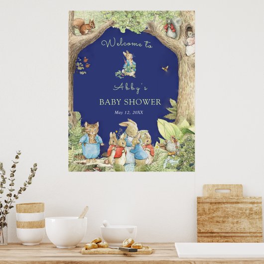 Peter the Rabbit Forest Friends Dusche Willkommen Poster (Küche)
