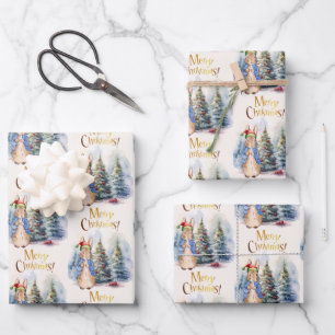 Peter the Rabbit Frohe Weihnachtsbaum Geschenkpapier Set