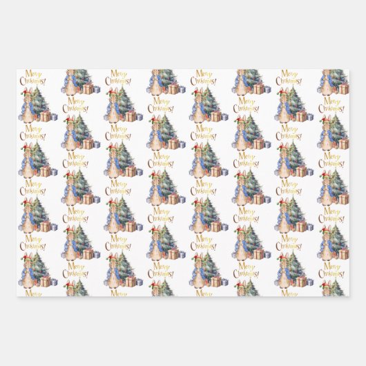Peter the Rabbit Frohe Weihnachtsbaum Geschenkpapier Set (Vorderseite 2)