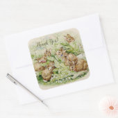 Peter the Rabbit Garden Baby Dusche Danke Quadratischer Aufkleber (Umschlag)
