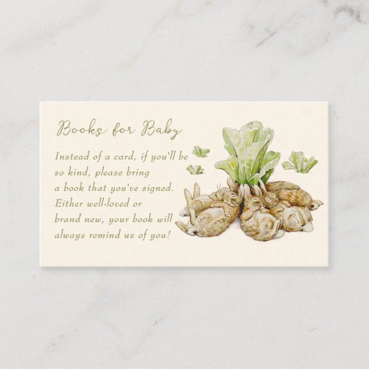 Peter the Rabbit Garden Baby Showbuchanfrage Begleitkarte (Vorderseite)