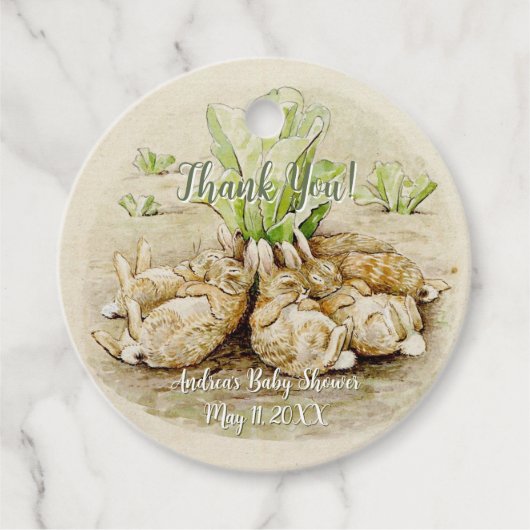 Peter the Rabbit Garden Baby Shower Geschenkanhänger (Vorderseite)