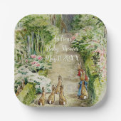 Peter the Rabbit Garden Baby Shower Pappteller (Vorderseite)