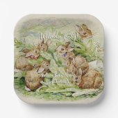 Peter the Rabbit Garden Baby Shower Pappteller (Vorderseite)