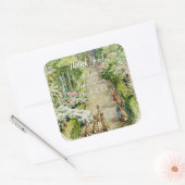 Peter the Rabbit Garden Baby Shower Quadratischer Aufkleber (Umschlag)
