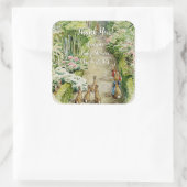 Peter the Rabbit Garden Baby Shower Quadratischer Aufkleber (Tasche)