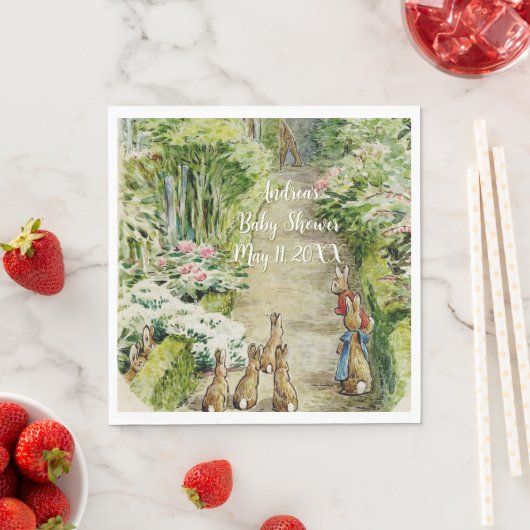 Peter the Rabbit Garden Baby Shower Serviette (Beispiel)