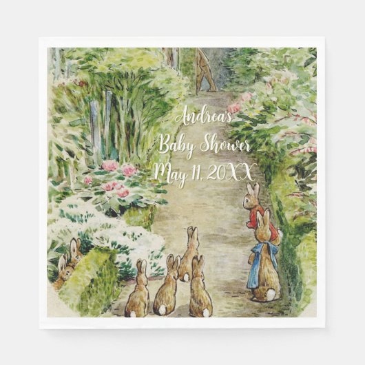 Peter the Rabbit Garden Baby Shower Serviette (Vorderseite)